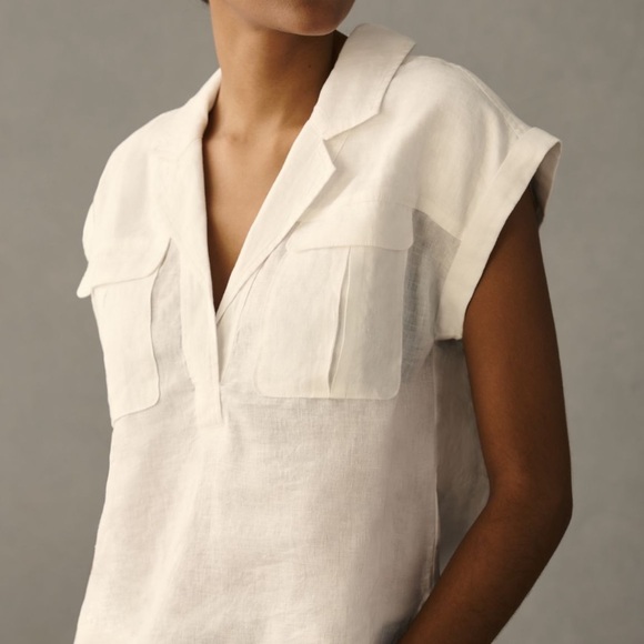 Anthropologie Linen Utility shirt size XXS - Picture 2 of 7